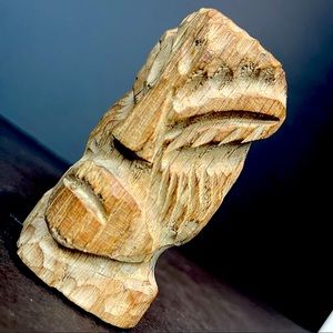 vintage tribal face sculpture